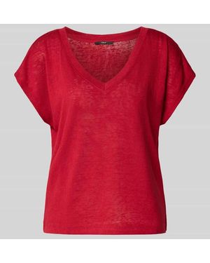 Zero T-Shirt aus Viskose-Mix mit V-Ausschnitt - Rot