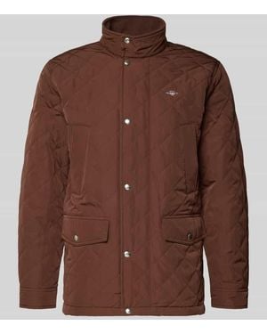 GANT Regular Fit Steppjacke mit Logo-Stitching Modell 'Windcheater' - Braun