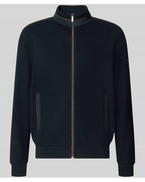 Bugatti Sweatjacke mit Label-Details - Blau