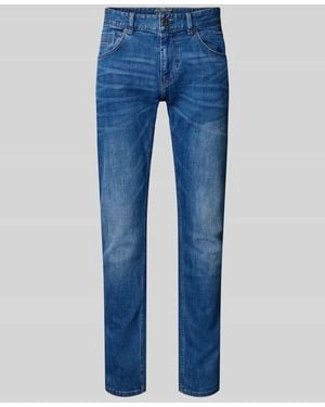 PME LEGEND Regular Fit Jeans im Used-Look Modell 'Nightflight' - Blau