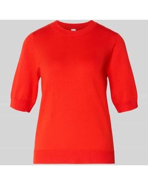 Y.A.S Strickshirt aus Viskose-Mix mit Rundhalsausschnitt Modell 'LENA' - Rot