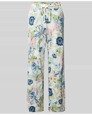 Christian Berg Women Pyjama-Hose im Allover-Look mit elastischem Bund - Blau