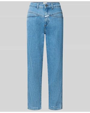 Closed Straight Fit Jeans aus Baumwoll-Mix in verkürzter Passform - Blau