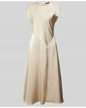 MAX&Co. Midi-jurk Met Kapmouwen - Naturel