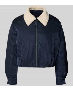 Luisa Cerano Bomberjacke mit Entendaunen-Füllung und Eingrifftaschen - Blau