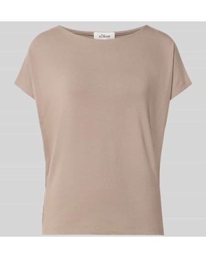 S.oliver Oversized T-Shirt aus Viskose-Mix - Natur