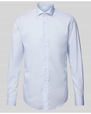 Profuomo Slim Fit Business-Hemd mit Kentkragen Modell 'Cutaway' - Blau