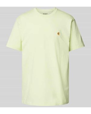 Carhartt T-Shirt mit Logo-Stitching Modell 'CHASE' - Gelb