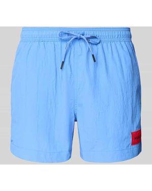 HUGO Badehose mit elastischem Bund Modell 'DOMINICA' - Blau