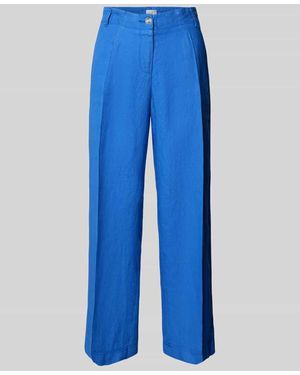 Brax Straight Leg Leinenhose mit verkürztem Schnitt - Blau