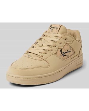 Karlkani Ledersneaker mit Label-Stitching - Natur