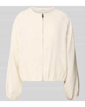 Opus Blouson aus Viskose-Mix mit Rundhalsausschnitt Modell 'Jarosa' - Natur