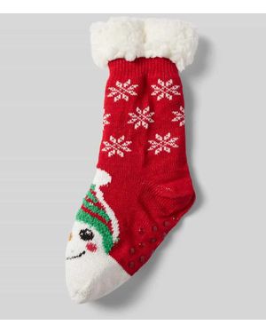 Capelli New York Socken mit Teddyfell - Rot