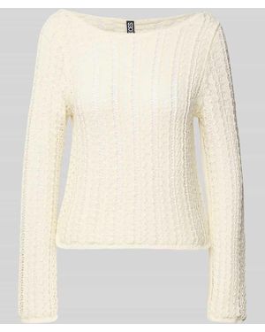 Pieces Regular Fit Pullover mit U-Boot-Ausschnitt Modell 'SIRI' - Natur