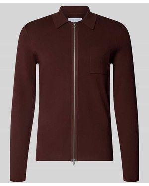 Samsøe & Samsøe Regular Fit Strickjacke aus Viskose-Mix Modell 'GUNA' - Braun
