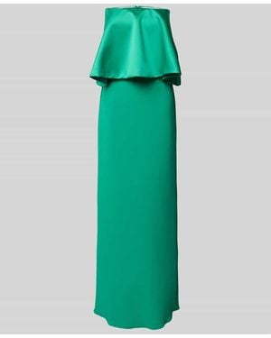 Rinascimento Slim Fit Maxikleid mit Satin-Besatz - Grün