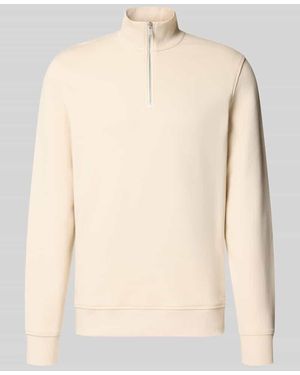 Marc O' Polo Regular Fit Troyer aus reiner Baumwolle - Natur
