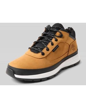 Timberland Boots aus Leder-Mix mit Label-Details - Natur