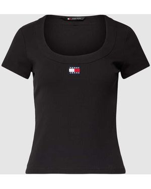 Tommy Hilfiger T-Shirt mit Label-Badge - Schwarz