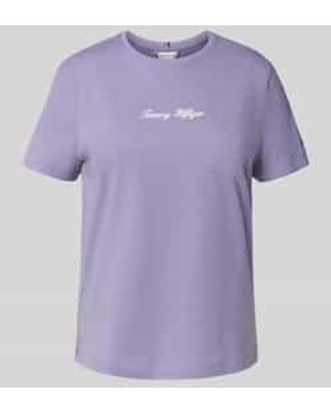 Tommy Hilfiger Regular Fit T-Shirt Van Puur Katoen - Paars