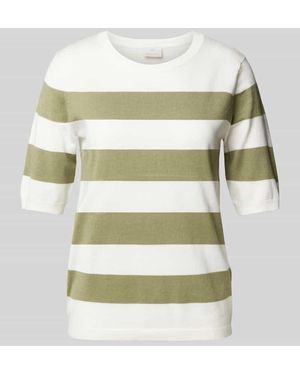 Kaffe Regular Fit Strickshirt mit 1/2-Arm Modell 'Mala' - Grün