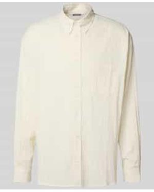 Weekday Oversized Vrijetijdsoverhemd Met Knoopsluiting, Model 'Seersucker' - Naturel