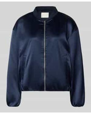 Tom Tailor Regular Fit Blouson Met College-Look Polokraag - Blauw