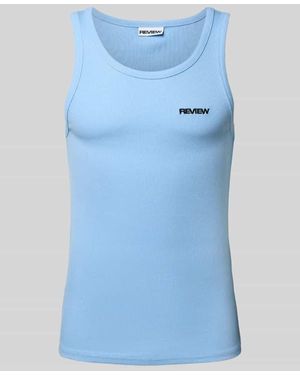 Review Tanktop mit Label-Stitching - Blau