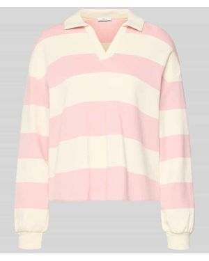 Opus Sweatshirt mit Umlegekragen Modell 'Glocki' - Pink