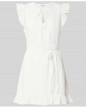 Pieces Gerades Blusenkleid aus reiner Baumwolle Modell 'PCGOLDIE' - Weiß