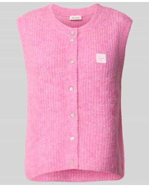American Vintage Strickweste mit Label-Patch - Pink