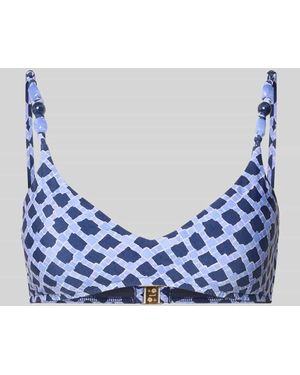 Seafolly Bikini-Oberteil im Allover-Look mit Perlen Modell 'MARSEILLE' - Blau