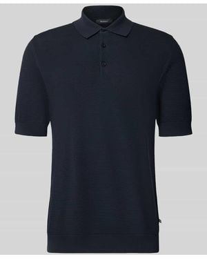 Matíníque Slim Fit Poloshirt aus Baumwoll-Mix in Strick-Optik - Blau
