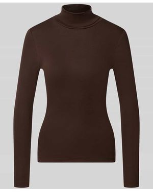 S.oliver Regular Fit Langarmshirt aus reiner Baumwolle - Braun