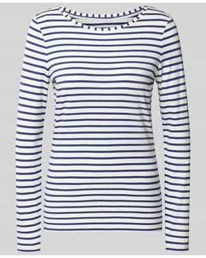 Ouí Regular Fit Langarmshirt aus Baumwoll-Modal-Mix - Blau