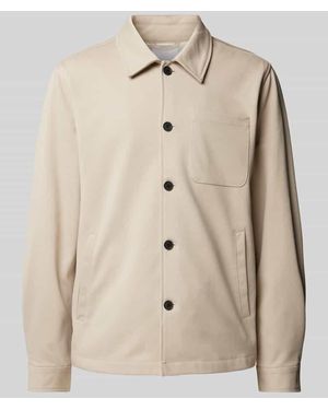 Lindbergh Hemdjacke mit aufgesetzten Brusttasche - Natur