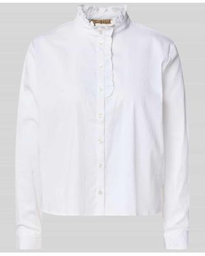 Smith & Soul Regular Fit Bluse mit Stehkragen und Rüschen - Weiß