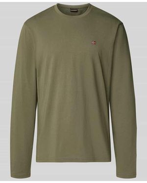 Napapijri Longsleeve mit Logo-Stitching Modell 'Salis' - Grün