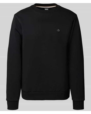 BOSS Regular Fit Sweatshirt aus Baumwoll-Mix - Schwarz