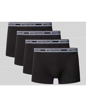 Tom Tailor Regular Fit Trunks im 5er-Set aus weicher Baumwolle mit elastischem Label-Bund - Schwarz