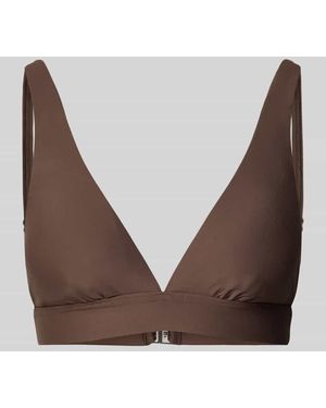 Jake*s Bikini-Oberteil im Allover-Look - Braun