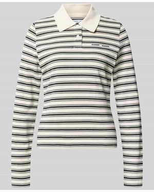 Samsøe & Samsøe Regular Fit Poloshirt mit Label-Stitching Modell 'DONELL' - Grau