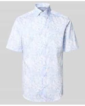Olymp Modern Fit Zakelijk Overhemd Met Kentkraag - Blauw