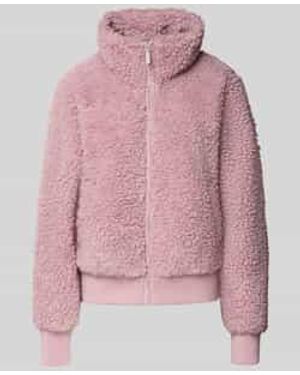 Mazine Teddyjack Met Opstaande Kraag En Ritssluiting - Roze
