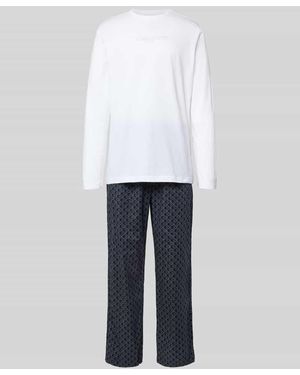 Calvin Klein Pyjama mit Label-Stitching - Weiß