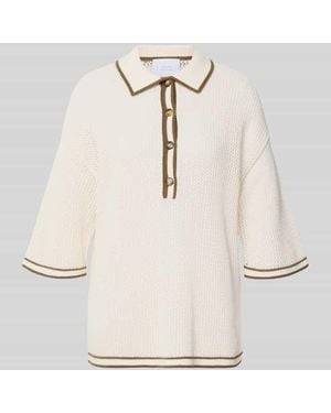 Style Icon Collection Strickshirt mit Polokragen und Knopfleiste curated by Anna Schürrle - Natur