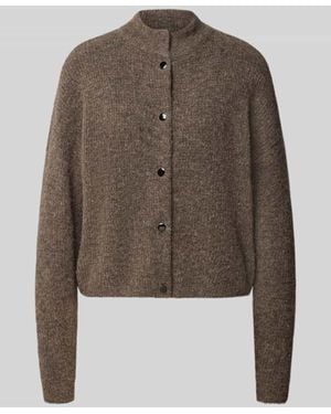 Gestuz Regular Fit Cardigan aus Woll-Alpaka-Mix Modell 'Alpha' - Braun