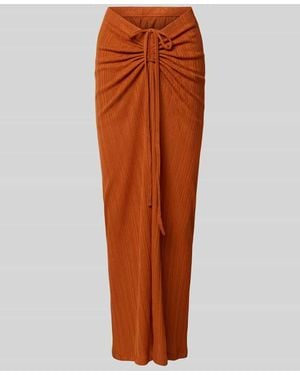 Gina Tricot Maxirock mit Raffungen und Schnürung - Orange
