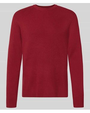 Lindbergh Slim Fit Strickpullover Baumwoll-Mix - Rot