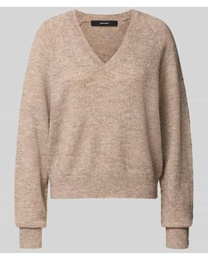 Vero Moda Pullover mit V-Ausschnitt VMTEAK - Natur
